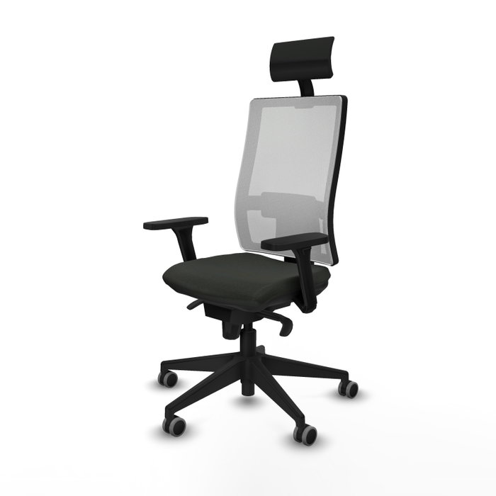 PIQUERAS Y CRESPO Silla de oficina Horna con mecanismo Sincro, Negro y Blanco