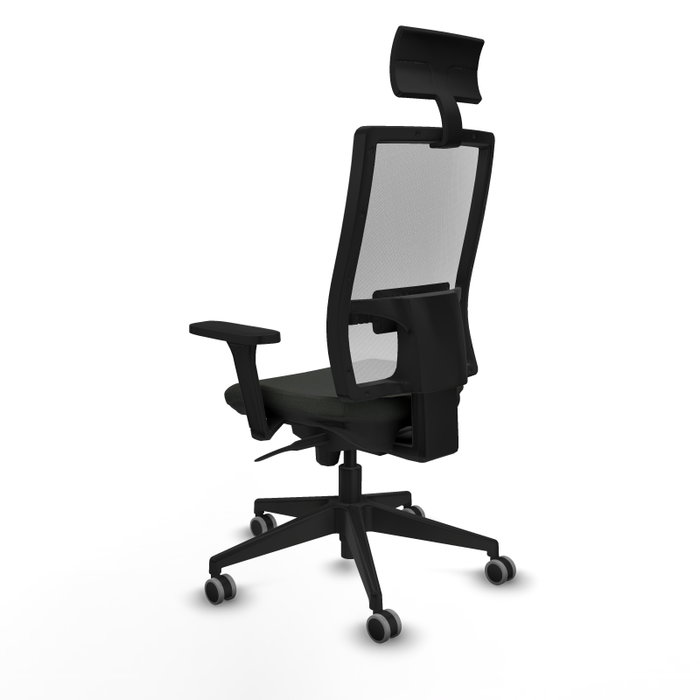 PIQUERAS Y CRESPO Silla de oficina Horna con mecanismo Sincro, Negro y Blanco