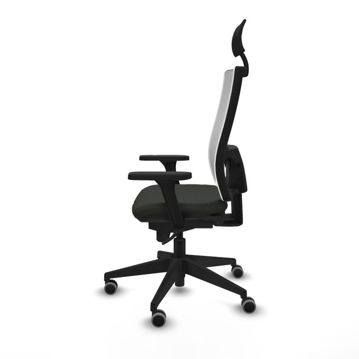 PIQUERAS Y CRESPO Silla de oficina Horna con mecanismo Sincro, Negro y Blanco