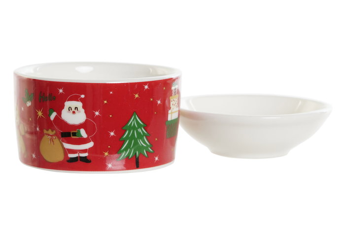 DKD Home Decor Set de Tabla para Aperitivo de 7 Piezas Papá Noel