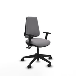 PIQUERAS Y CRESPO Silla de oficina Elche, mecanismo Asincro, Similpiel Gris