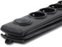 Qoltec Regleta de protección con 5 enchufes y 3.0m, negro