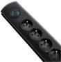 Qoltec Regleta de protección con 5 enchufes y 3.0m, negro
