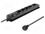 Qoltec Regleta de protección con 5 enchufes y 3.0m, negro