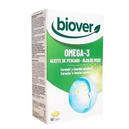 BIOVER Omega 3 Aceite de Pescado 60 Perlas para Corazón Visión y Cerebro