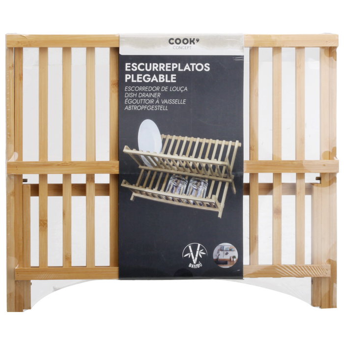Cook Concept Escurreplatos Plegable de Bambú