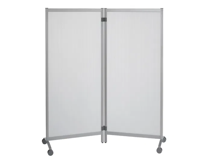 Paperflow Mampara Separadora Translucida Polipropileno con Ruedas 2 Hojas 170 x 44 cm