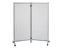 Paperflow Mampara Separadora Translucida Polipropileno con Ruedas 2 Hojas 170 x 44 cm