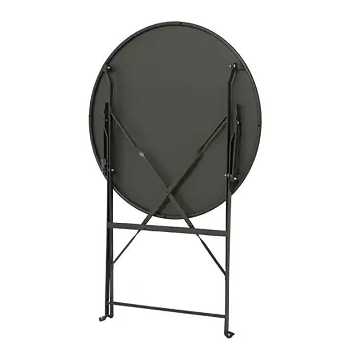 Outdoor Living By Decoris Conjunto Mesa y 2 Sillas Helsingborg Plegables Acero Gris Antracita