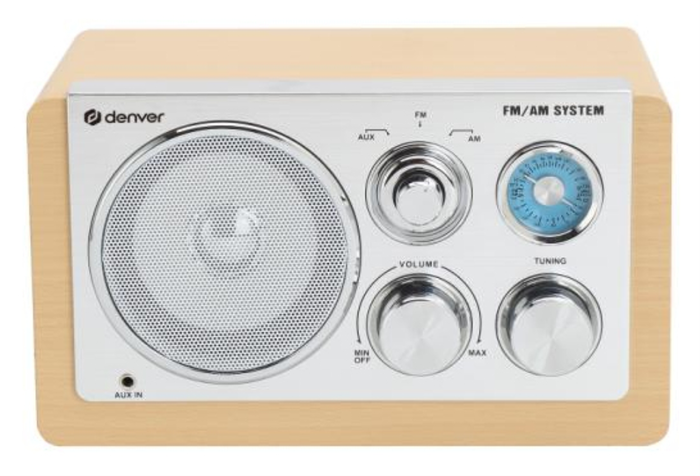 Denver TR-63LW Radio Personal Analógica Bamboo, Plata, AM/FM, Pilas y Corriente Denver TR-63LW Radio Personal Analógica Bamboo, Plata, AM/FM, Pilas y Corriente
