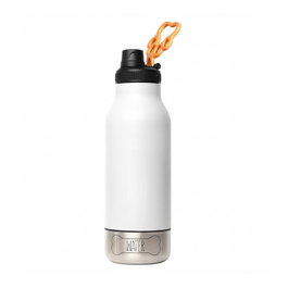Asobu Dog Bowl Buddy Botella de acero inoxidable con 2 cuencos, blanco