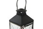 DKD Home Decor Farola Moderna Negro Acero y Cristal Set 2 Unidades 18 x 43 x 18 cm