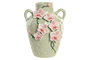 DKD Home Decor Jarrón Oriental Rosa Verde Cerámica 21 x 27 x 21 cm