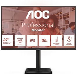 AOC Monitor Q27E4U 27" QHD 2560x1440 IPS 120Hz Altura Ajustable USB Hub HDR Negro