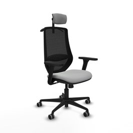 PIQUERAS Y CRESPO Silla de oficina Mardos con mecanismo Sincro, Gris claro y Negro