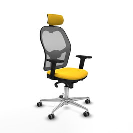 PIQUERAS Y CRESPO Silla de oficina Jorquera con mecanismo Sincro, Amarillo y Gris