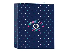 Carpeta de anillas Benetton Drop Multicolor A4 27 x 33 x 6 cm