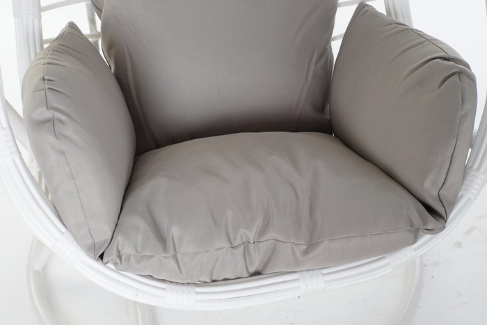 DKD Home Decor Sillón Colgante Terraza Y Jardín Blanco Gris 70 x 110 x 90 cm