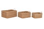 DKD Home Decor Set de 3 Cestas de Fibra Natural 54x42x24 cm
