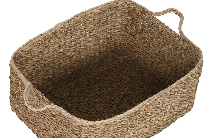 DKD Home Decor Set de 3 Cestas de Fibra Natural 54x42x24 cm DKD Home Decor Set de 3 Cestas de Fibra Natural 54x42x24 cm