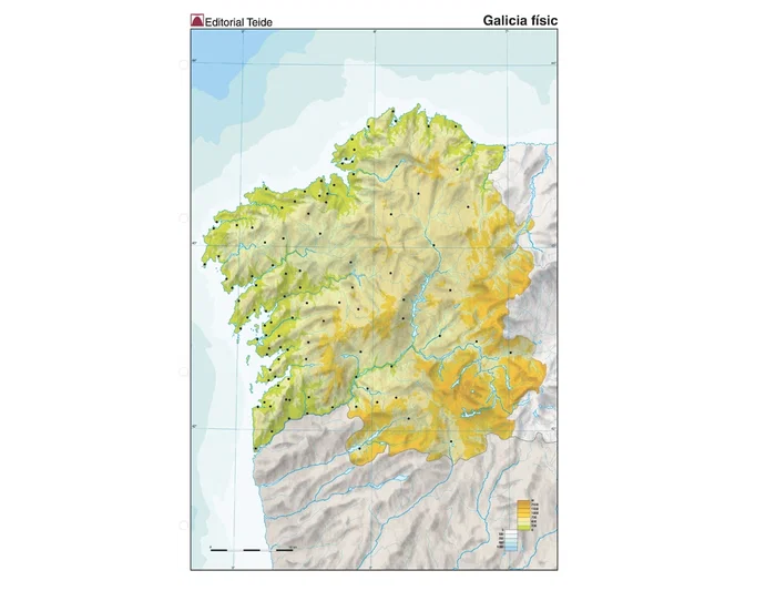 Teide Mapa Mudo Color Din A4 Galicia Físico 210 x 297 mm 100 g/m²