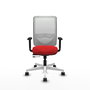 PIQUERAS Y CRESPO Silla de oficina Zulema con mecanismo Sincro/Traslack Rojo y Blanco