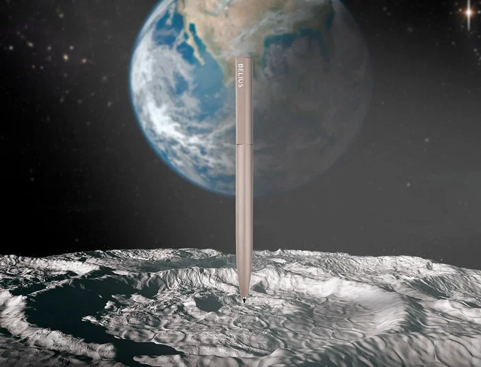 Belius Rocket B Bolígrafo Minimalista Gris Tinta Azul Caja Cilíndrica 0,8 mm Aluminio