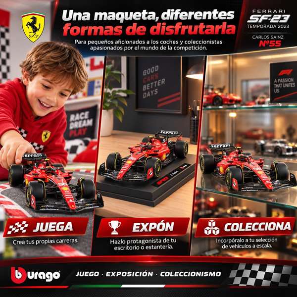 Burago Ferrari F1 Racing Sf 23 Helmet #55 Escala 1:18