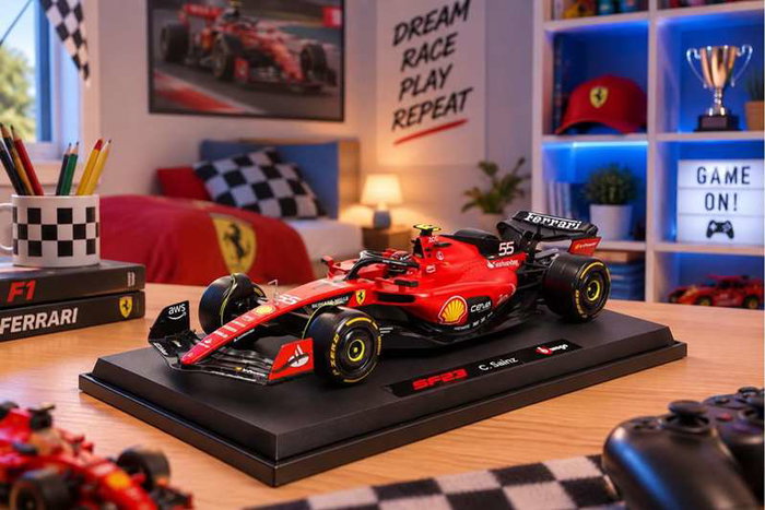 Burago Ferrari F1 Racing Sf 23 Helmet #55 Escala 1:18