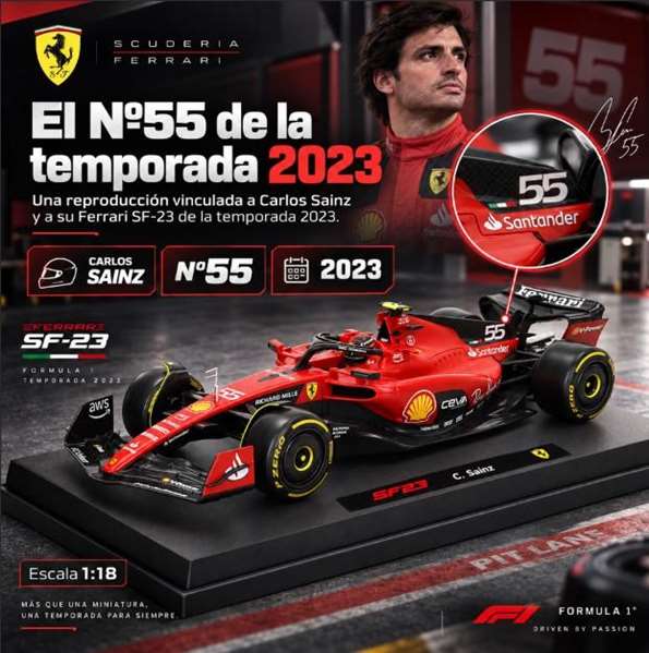 Burago Ferrari F1 Racing Sf 23 Helmet #55 Escala 1:18