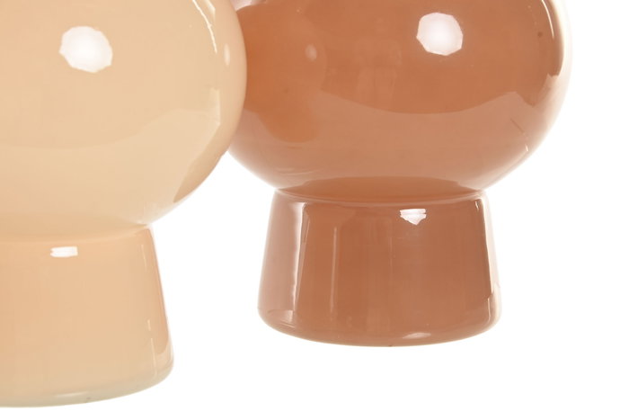 DKD Home Decor Jarron Crema Terracota Cristal 15 x 24 x 15 cm (2 Unidades)