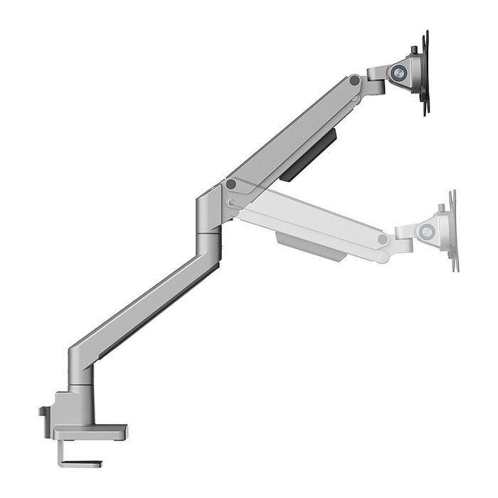 Neomounts DS70-250SL1 Brazo de monitor de escritorio con resorte de gas, soporta pantallas de 17 a 35 pulgadas (43,2 a 88,9 cm), hasta 9 kg, rotacion 360 grados, color plata