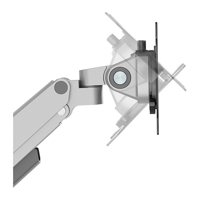 Neomounts DS70-250SL1 Brazo de monitor de escritorio con resorte de gas, soporta pantallas de 17 a 35 pulgadas (43,2 a 88,9 cm), hasta 9 kg, rotacion 360 grados, color plata