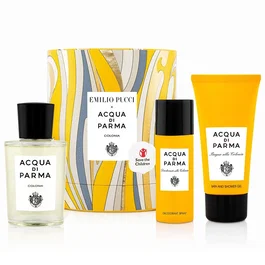 Acqua di Parma Set Blu Mediterraneo Arancia di Capri con Eau De Toilette, Loción y Gel de Ducha