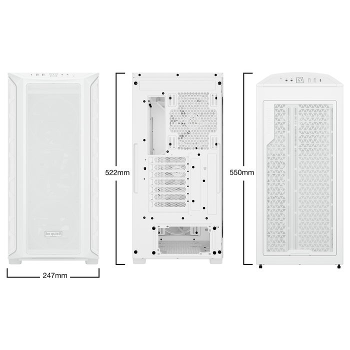 Be Quiet! SHADOW BASE 800 FX White Midi Tower ATX EATX Micro ATX Mini-ITX Iluminación Multi Acero Vidrio Templado ABS