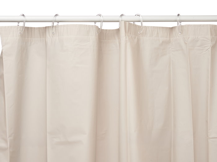 Berilo Cortina de Baño Transparente Beige 180x180 cm, Material Plástico EVA y PE, Ideal para Ducha (Set de 12)