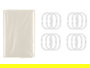 Berilo Cortina de Baño Transparente Beige 180x180 cm, Material Plástico EVA y PE, Ideal para Ducha (Set de 12)