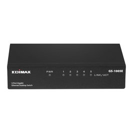Edimax GS-1005E Conmutador Ethernet Gigabit No Administrado de 5 Puertos, Metal, Montaje en Pared, Negro