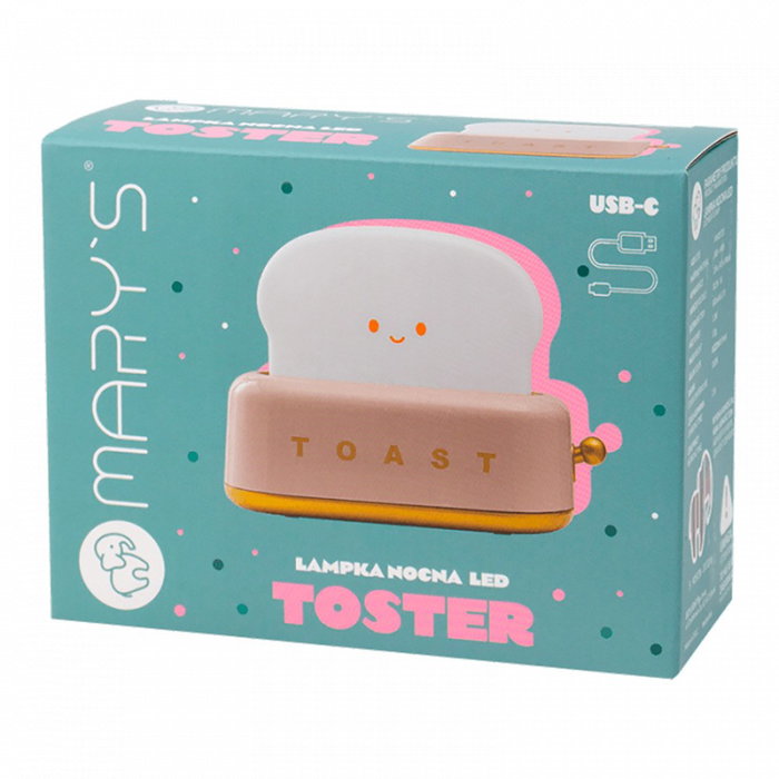 Mary´S Lámpara nocturna LED recargable modelo tostadora rosa