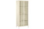 DKD Home Decor Vitrina Urban con puertas de cristal, color crema, 70 x 42 x 178 cm (Ancho x Largo x Alto), metal y cristal templado