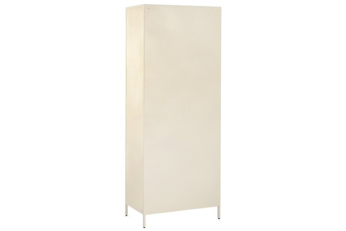 DKD Home Decor Vitrina Urban con puertas de cristal, color crema, 70 x 42 x 178 cm (Ancho x Largo x Alto), metal y cristal templado