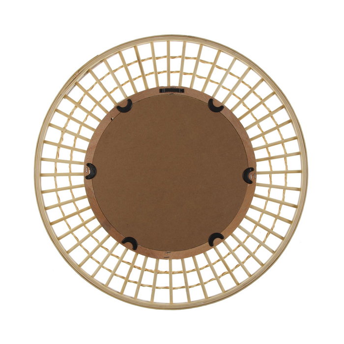 Espejo de pared Versa Bambú Espejo Geométrico Redondo 2,5 x 56 x 56 cm