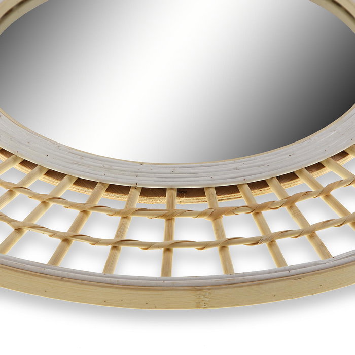 Espejo de pared Versa Bambú Espejo Geométrico Redondo 2,5 x 56 x 56 cm