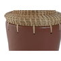 DKD Home Decor Jarrón de Terracota y Ratán Balines 22x22x35 cm