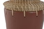 DKD Home Decor Jarrón Balines Terracota Natural Ratán 22 x 22 x 35 cm