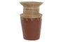 DKD Home Decor Jarrón Balines Terracota Natural Ratán 22 x 22 x 35 cm