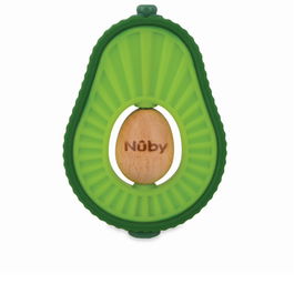 Nûby Mordedor Aguacate para Bebé 6 Meses+ Silicona Blanda con Hueso de Madera Estimulante
