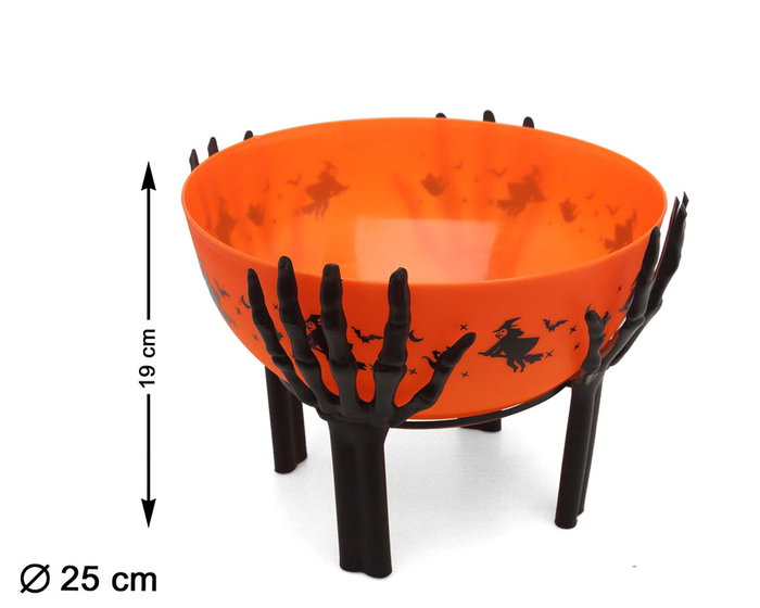 atosa Cuenco Naranja con Soporte de Manos Esqueléticas 25x19 cm atosa Cuenco Naranja con Soporte de Manos Esqueléticas 25x19 cm