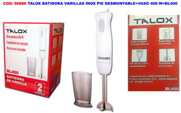 TALOX Batidora BL400 con Varillas Inox, Pie Desmontable y Vaso