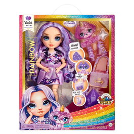 Rainbow High Muñeca LIT0035051120223 Moda con Kit de Slime y Mascota, Morado (Púrpura), Muñeca con Purpurina de 28 cm